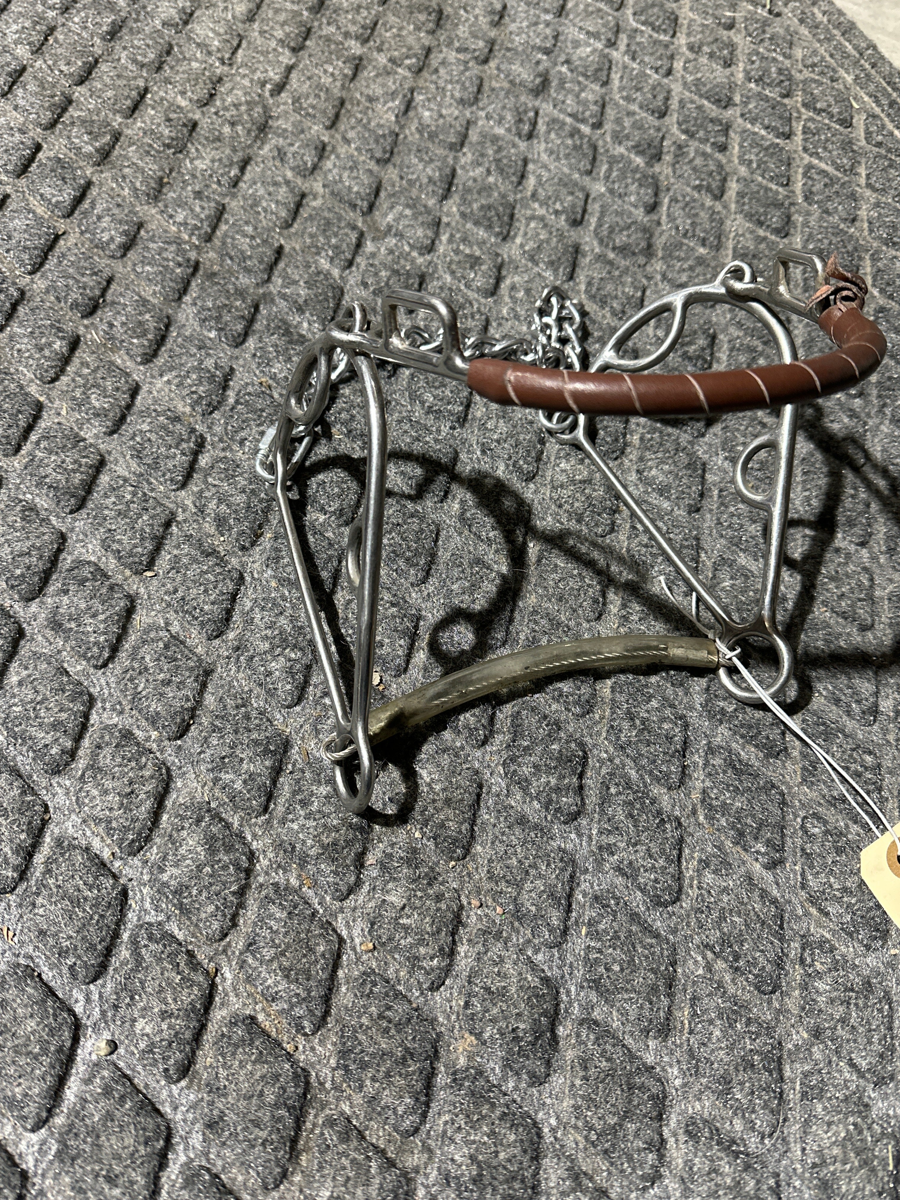 Beetle Hackamore with steel leather wrapped noseband