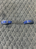 Blue nylon chain chin strap
