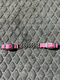 Pink nylon chain chin strap