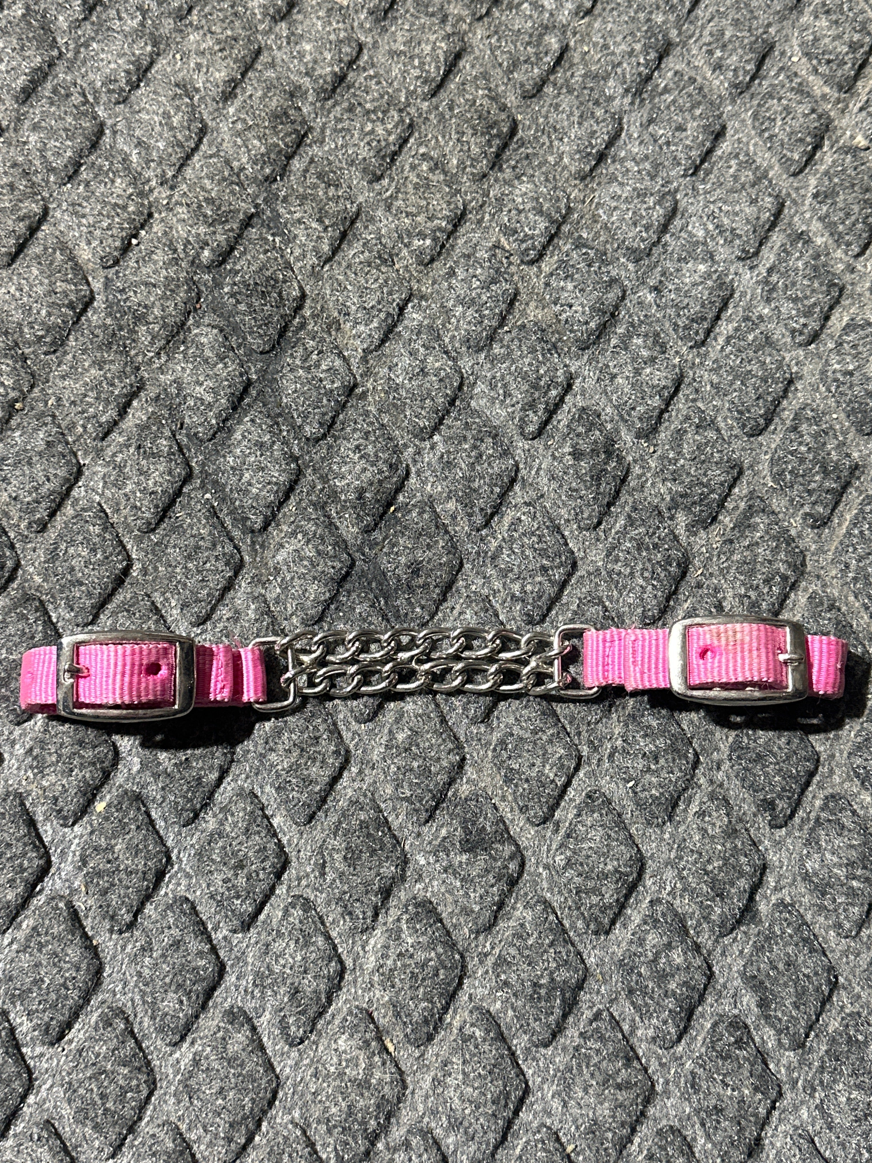 Pink nylon chain chin strap