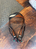 Floral tool and hide Browband headstall