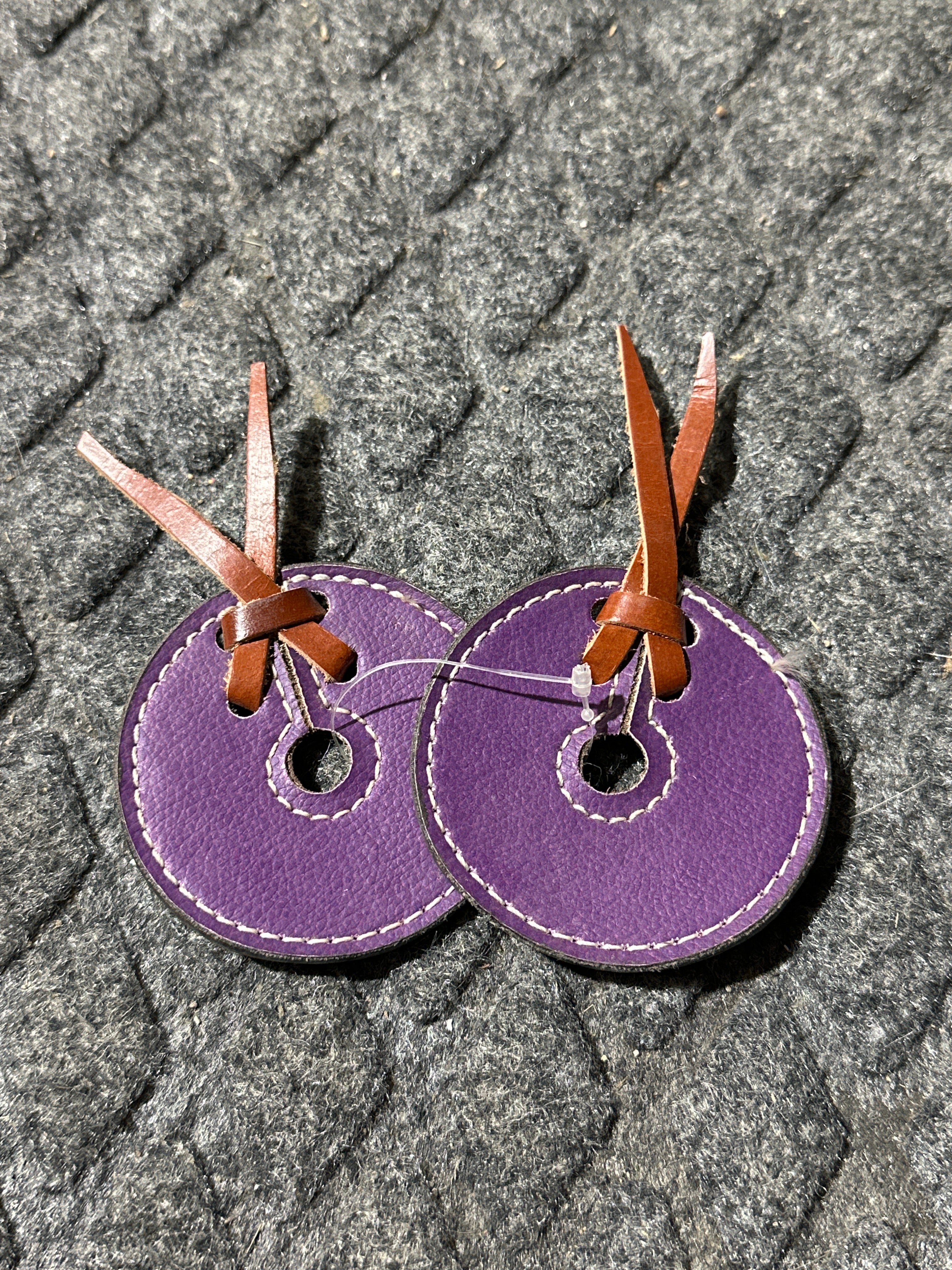 Purple leather bit guards