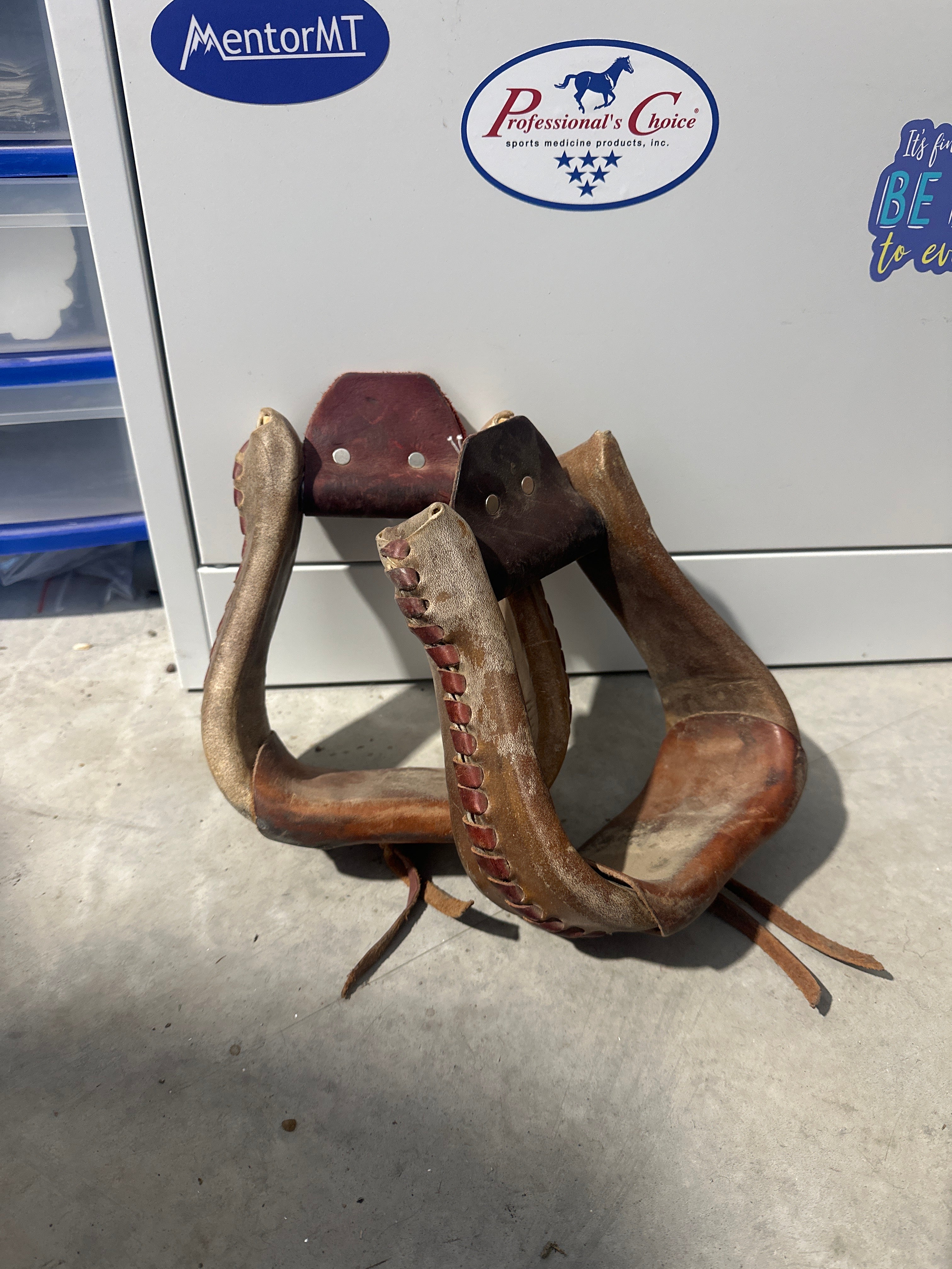 Rawhide covered stirrups