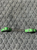 Lime green nylon chain chin strap