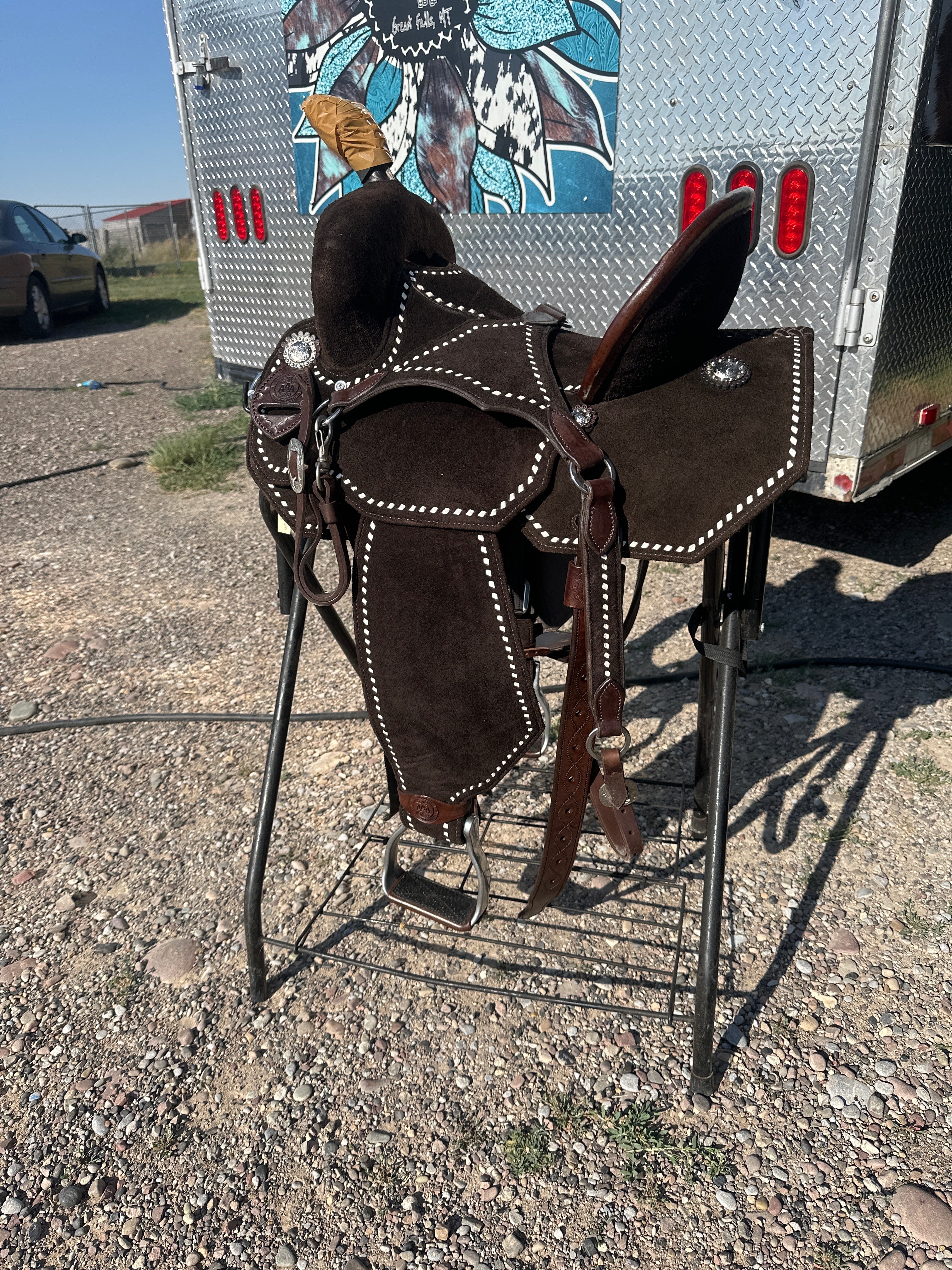 14” triple a Brazilian hybrid lightweight pencil roll barrel saddle