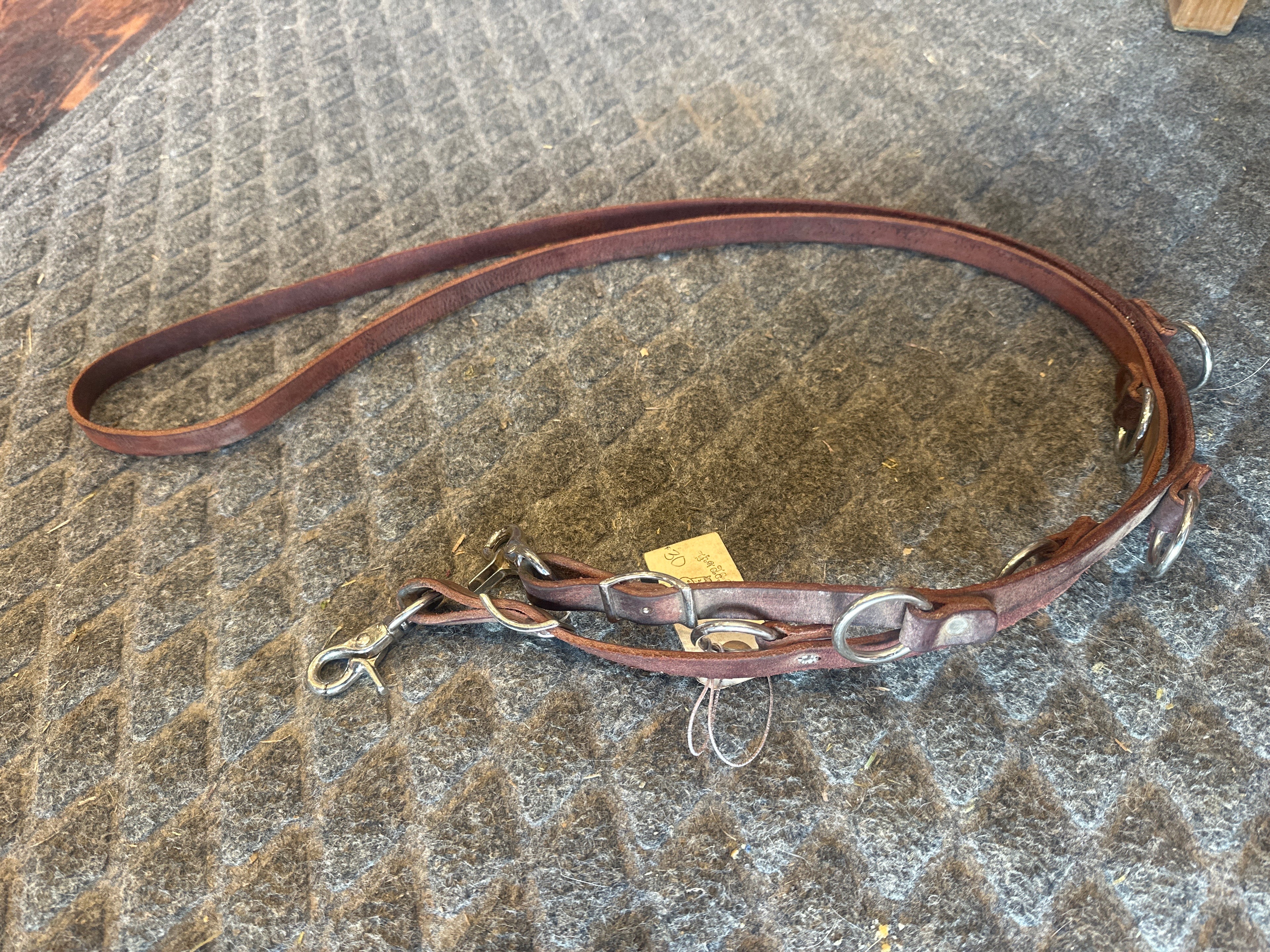 Leather martingale rope rein