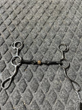 Long shank jr cow horse bit 3 pc with copper roller