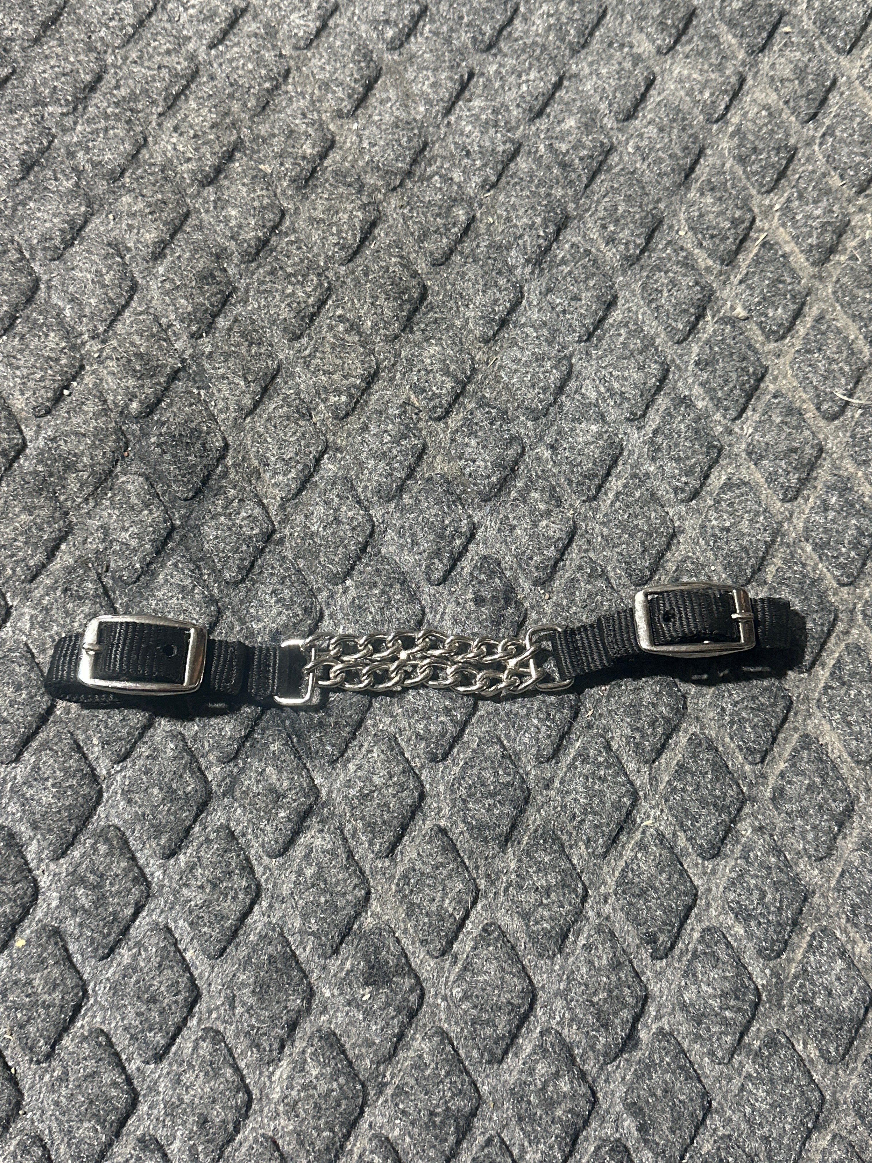 Black nylon chain chin strap