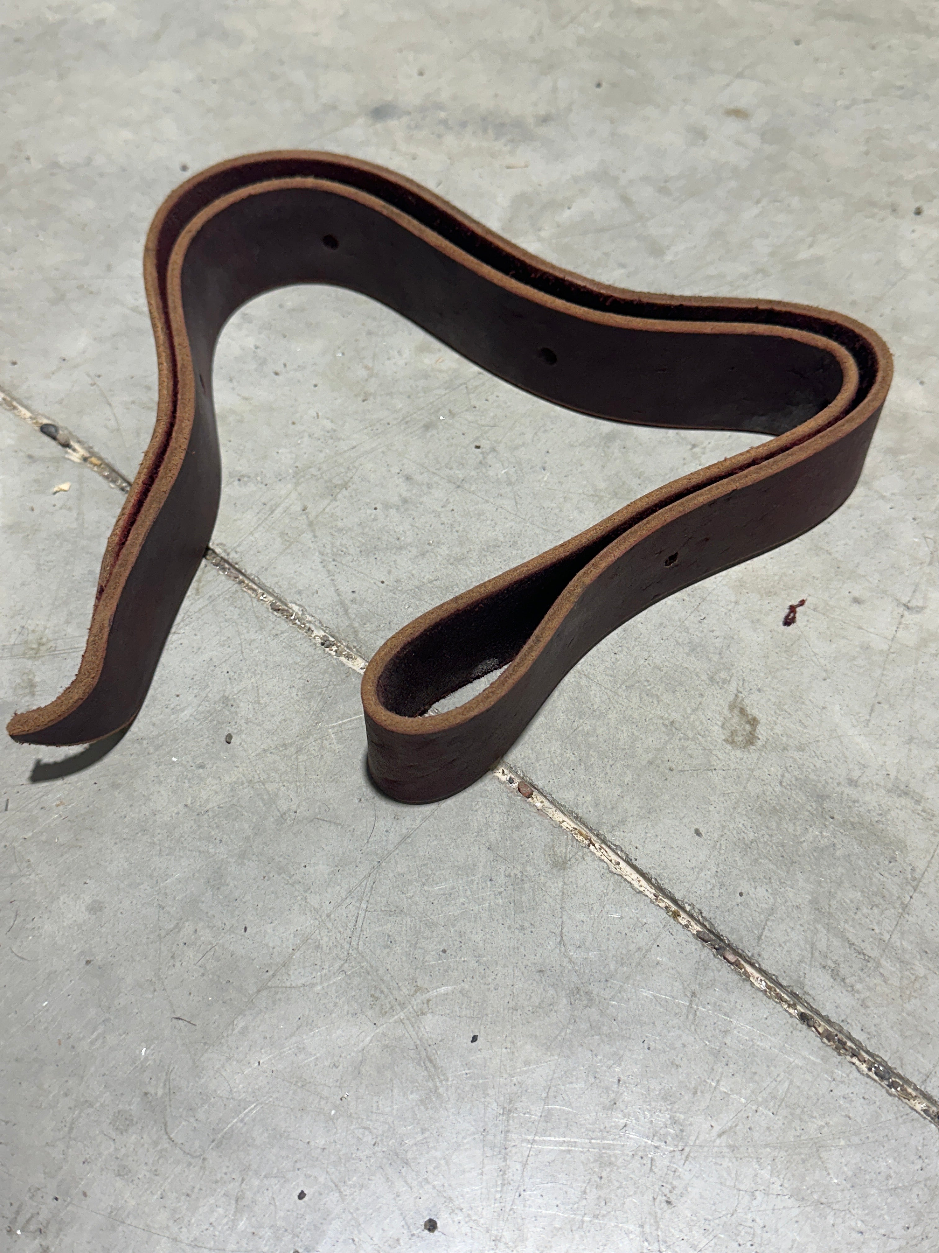 Burgundy leather off billet