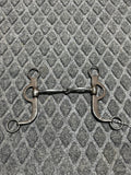 Brown steel medium shank cheek 2 pc smooth snaffle