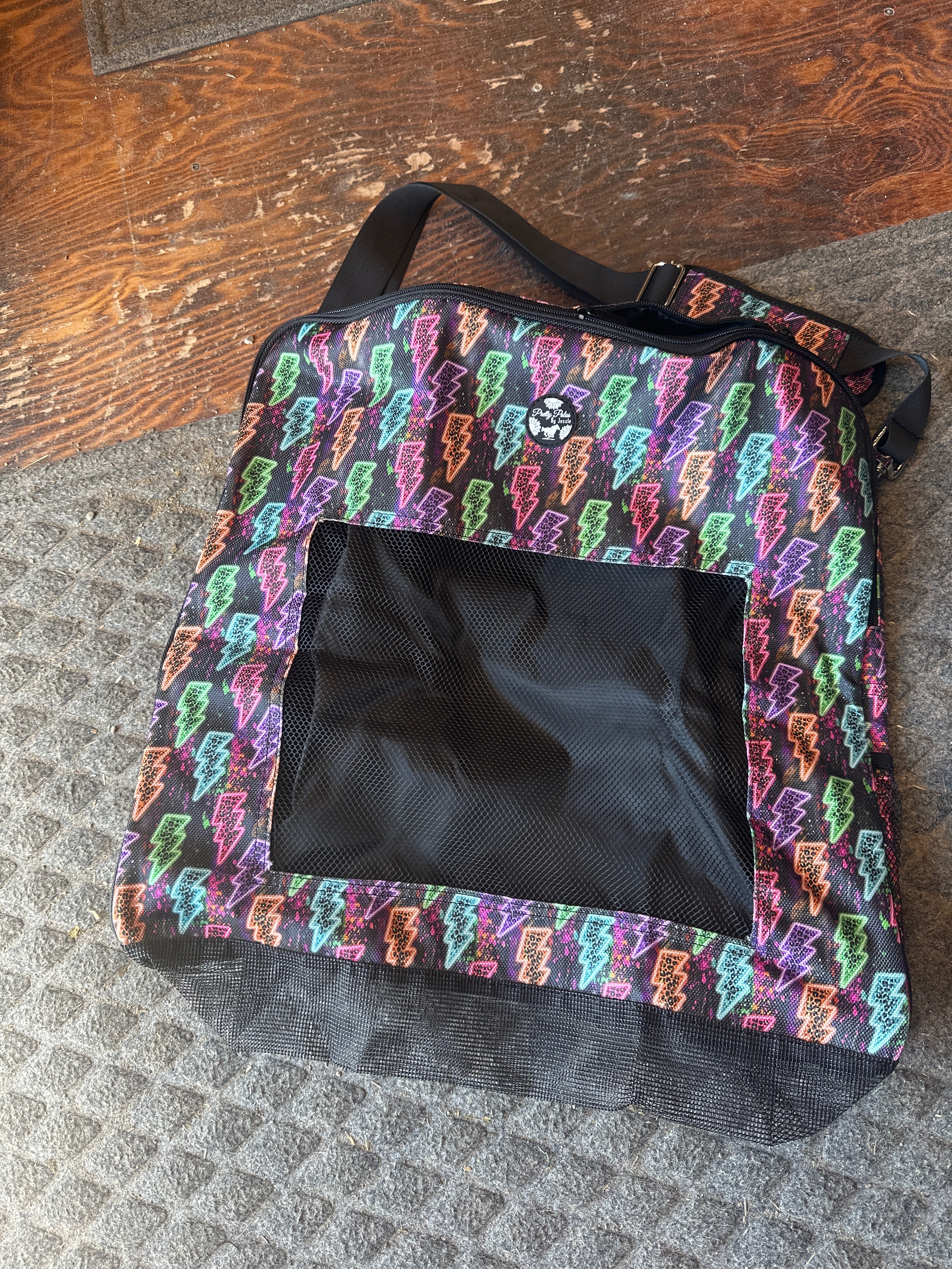 Pretty polos by Jessie neon thunderbolt boot bag