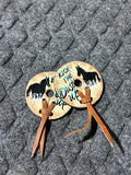 Horse kick the dust up leather bit guards