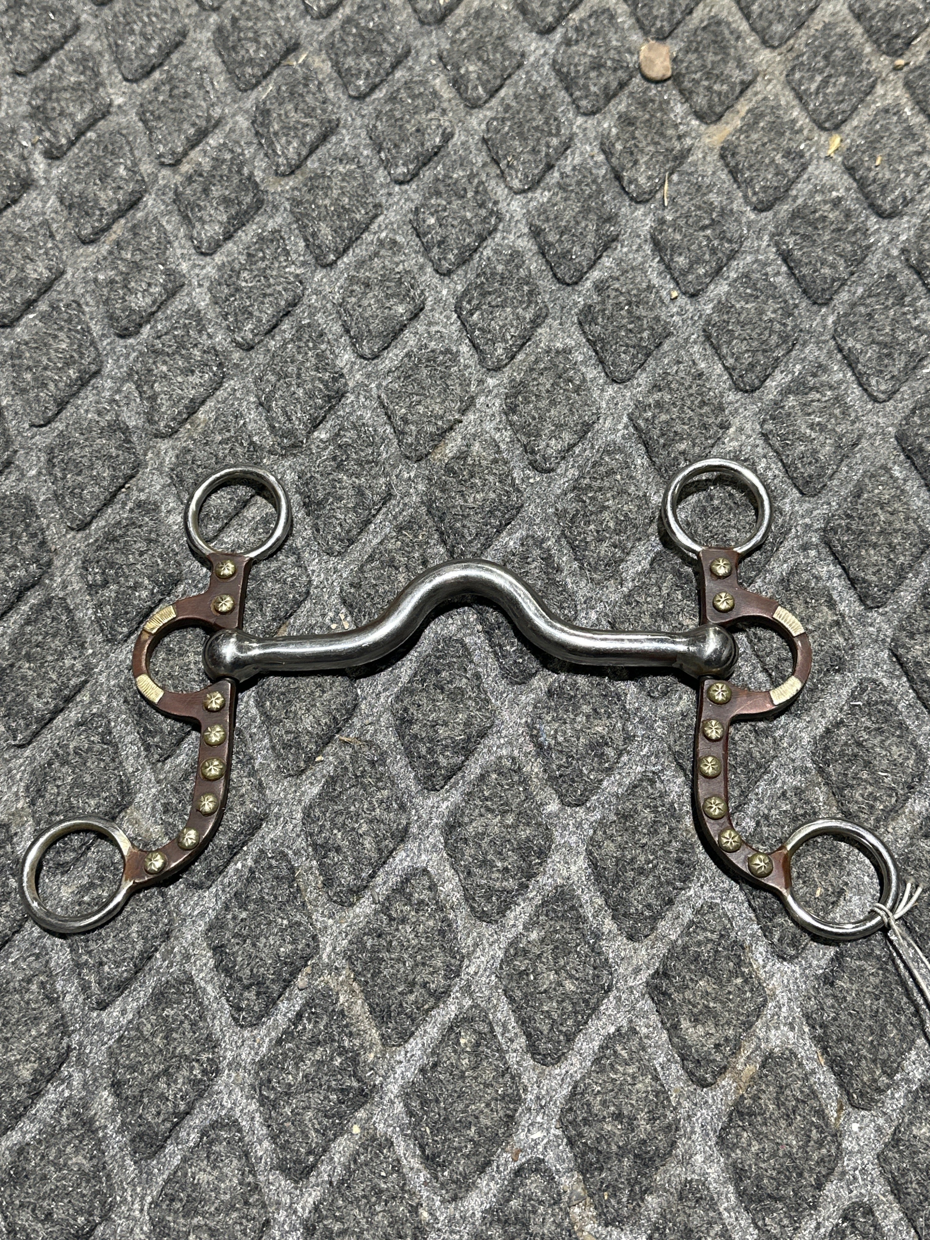 Traditional port bit with short shank & silver dots