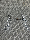 Ball hinge mouth with twisted wire & dog bone with rollers long shank bit