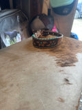 Designer leather dog collar small
