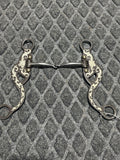 2 pc smooth mouth with brown steel shanks and silver overlay
