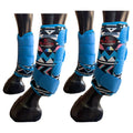 Hilason Horse rear Leg Sport Boots Blue ZigZag / Medium