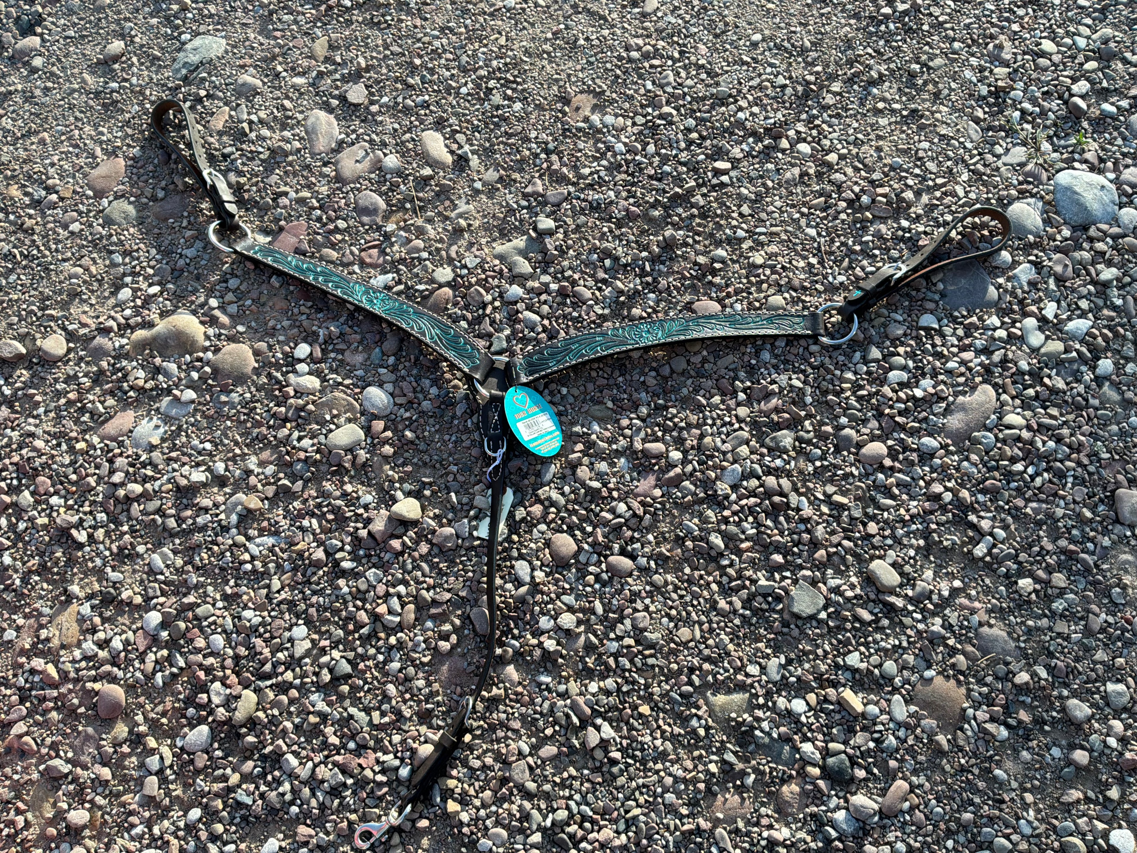 Turquoise Cross floral inlay breast collar