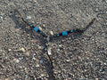 Black & teal bling breast collar