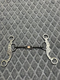 Reverse gag 3 pc twisted wire dog bone with silver overlay shanks