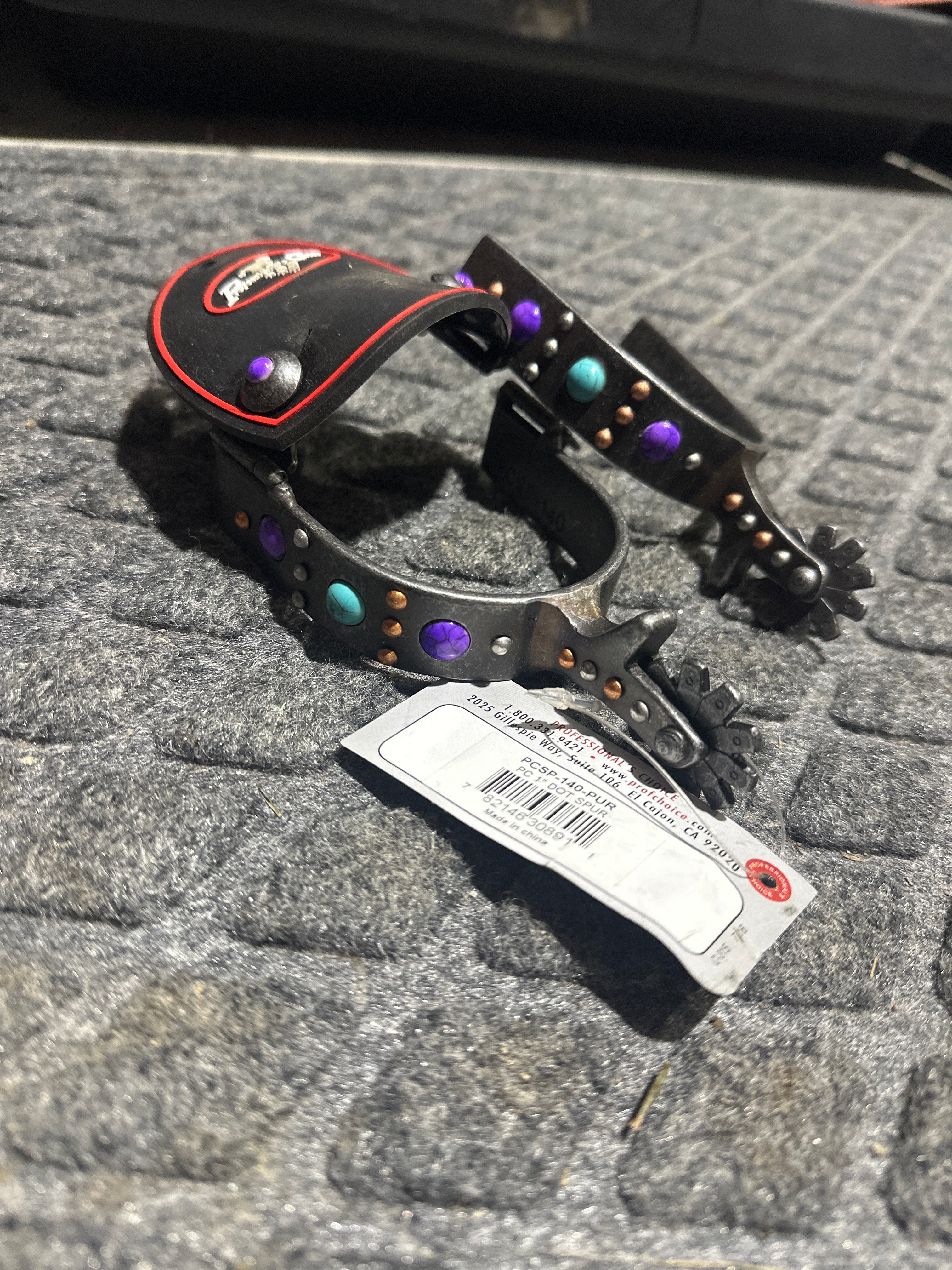 Professionals Choice 1” purple dot spurs