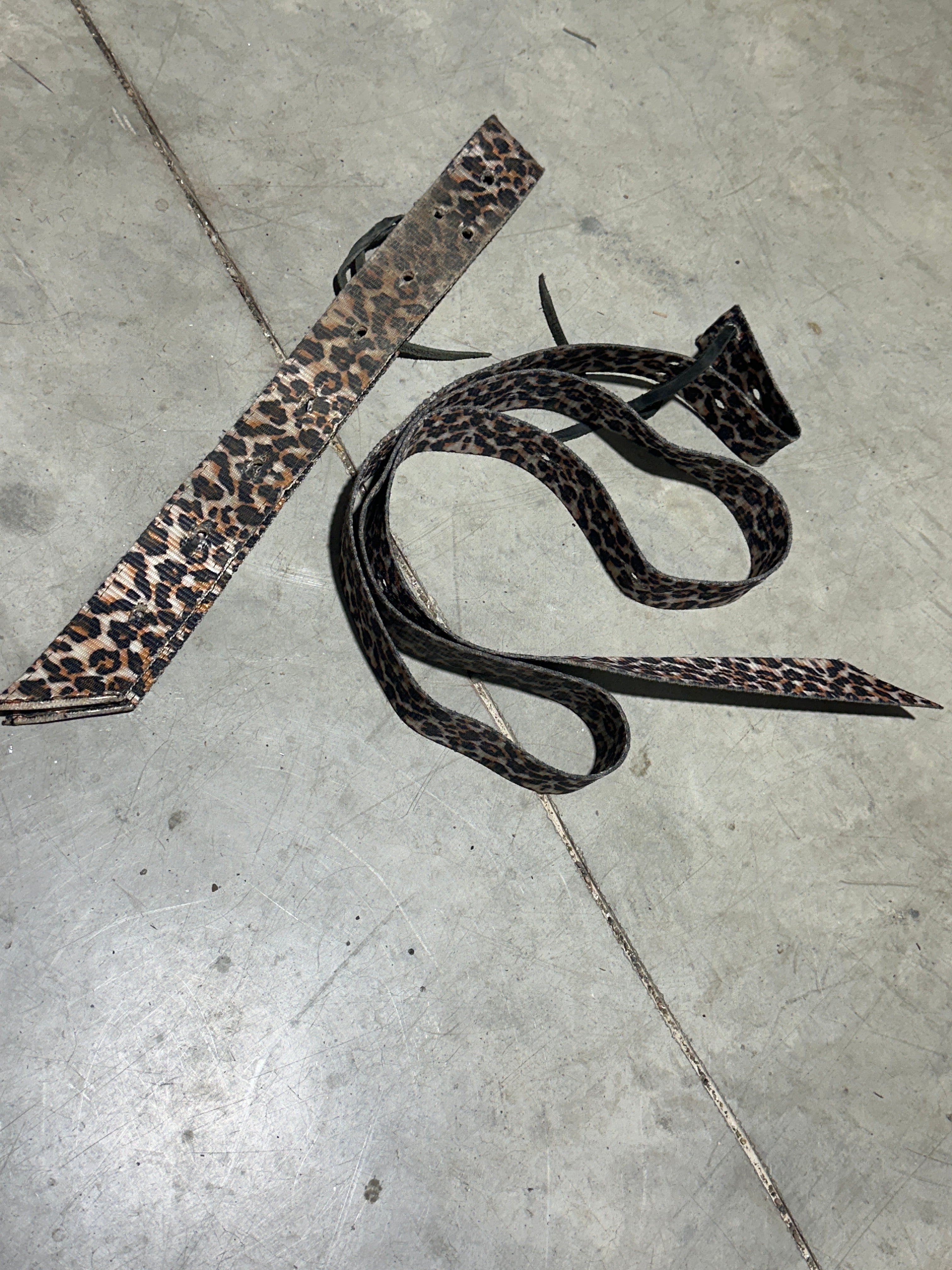 Used leopard nylon off billet & latigo set