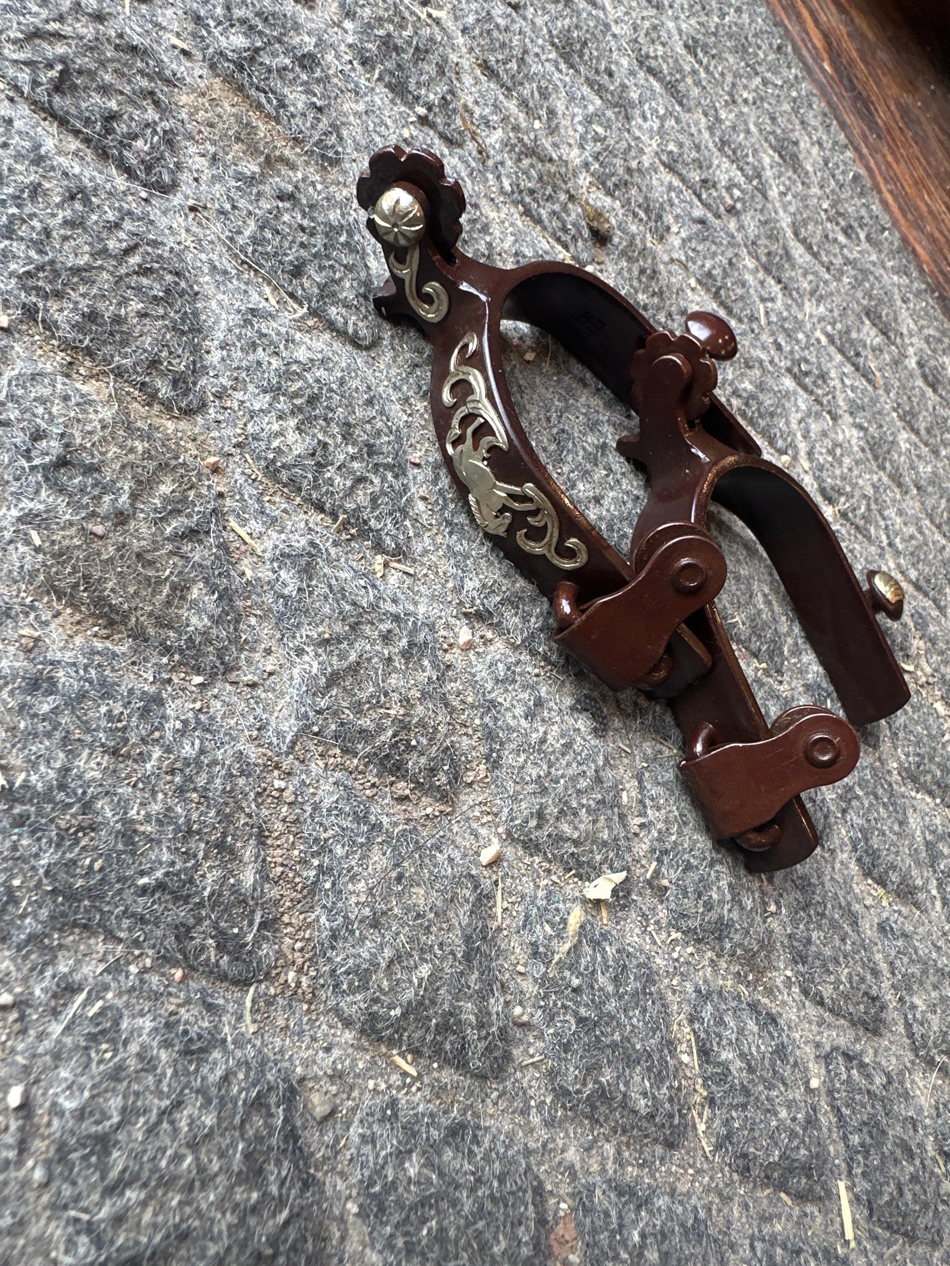 Youth antique spur with German silver trim