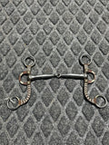 2 pc smooth snaffle with silver over lay shank