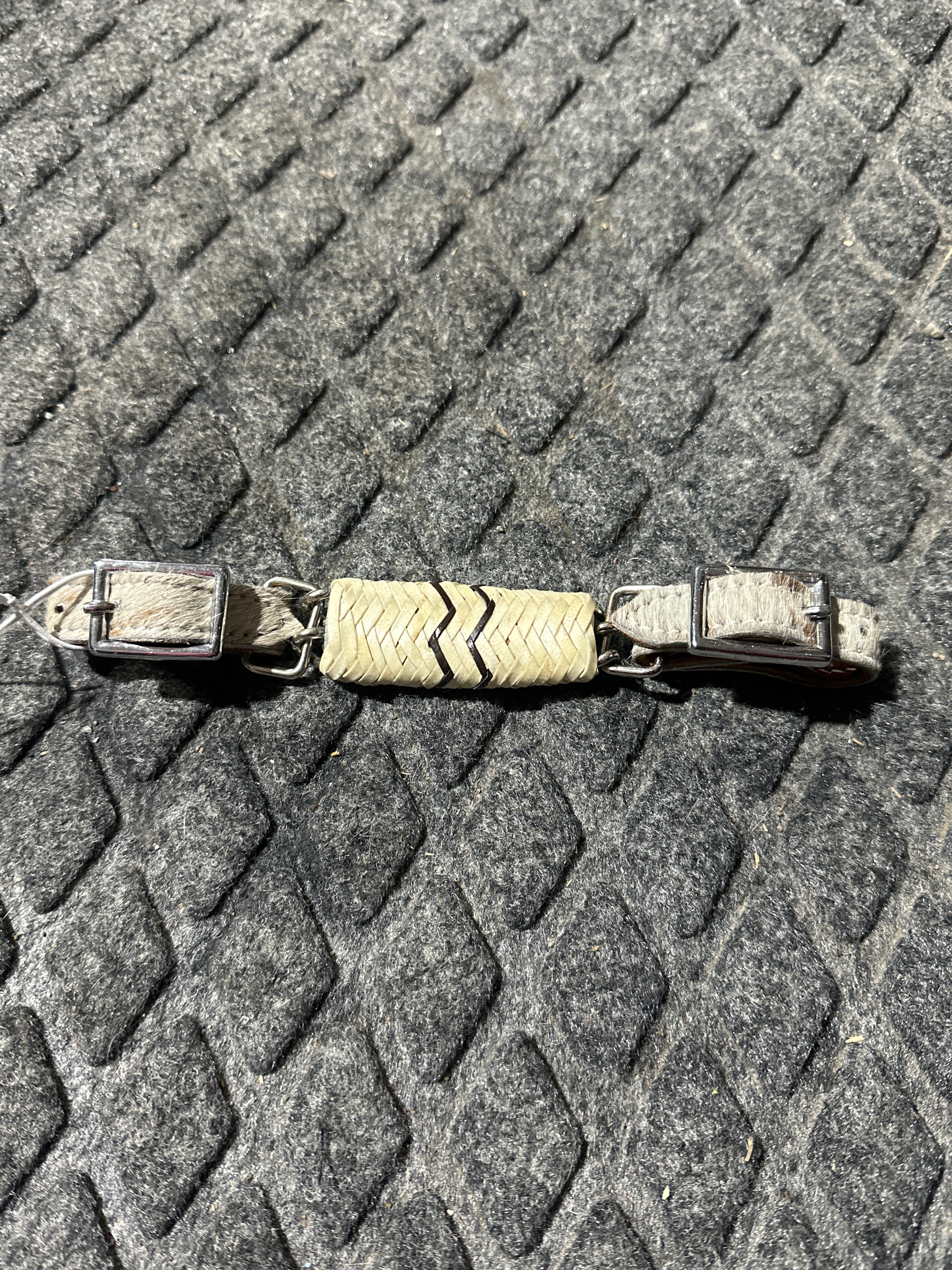 Rawhide with cowhide straps chin strap