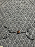 3 pc twisted wire with dog bone & rollers draw gag bit