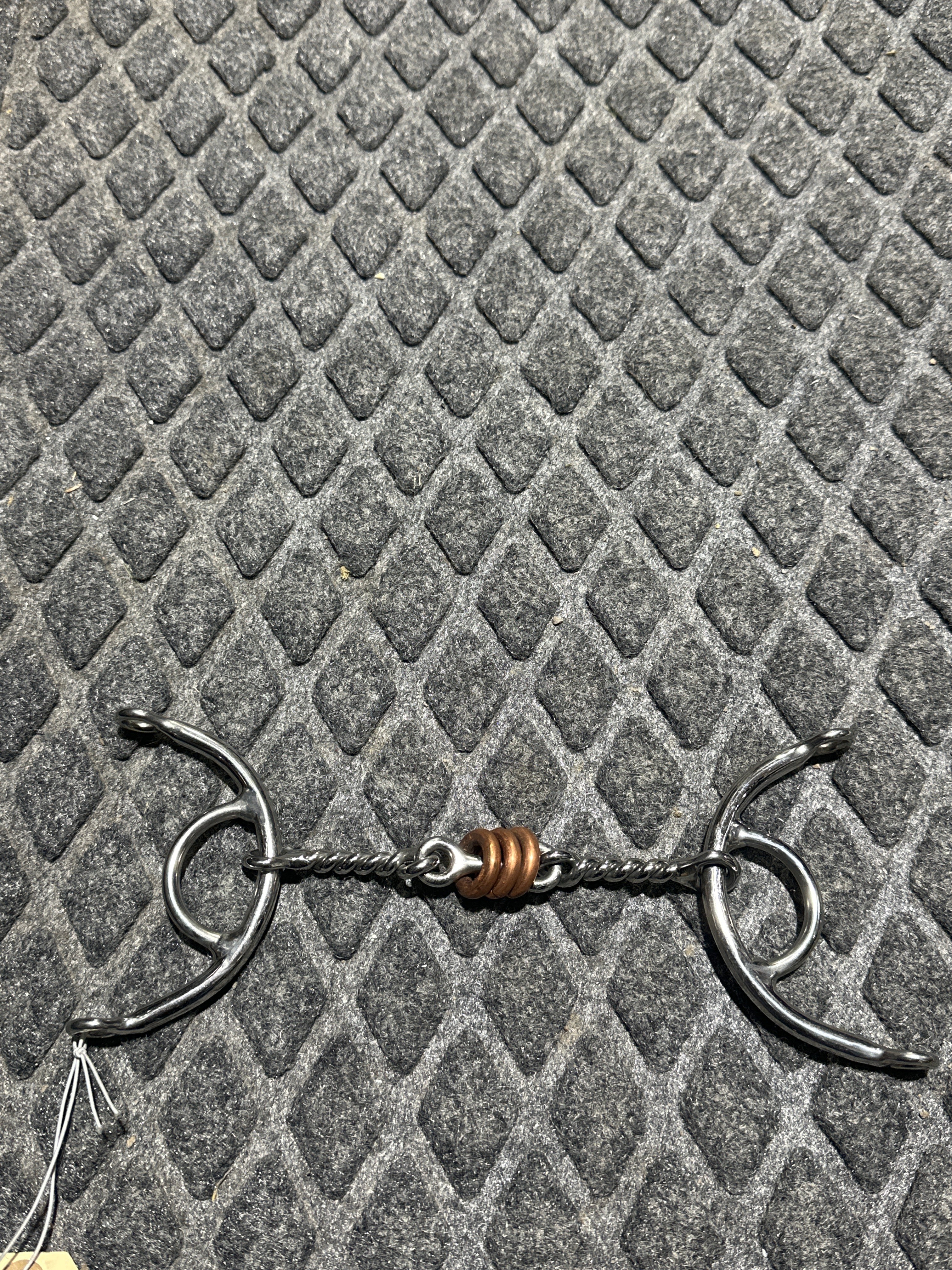3 pc twisted wire with dog bone & rollers draw gag bit