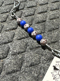 Cowhide and blue silicone bead curb strap Pretty Polos by Jessie