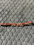 Braided leather chin strap