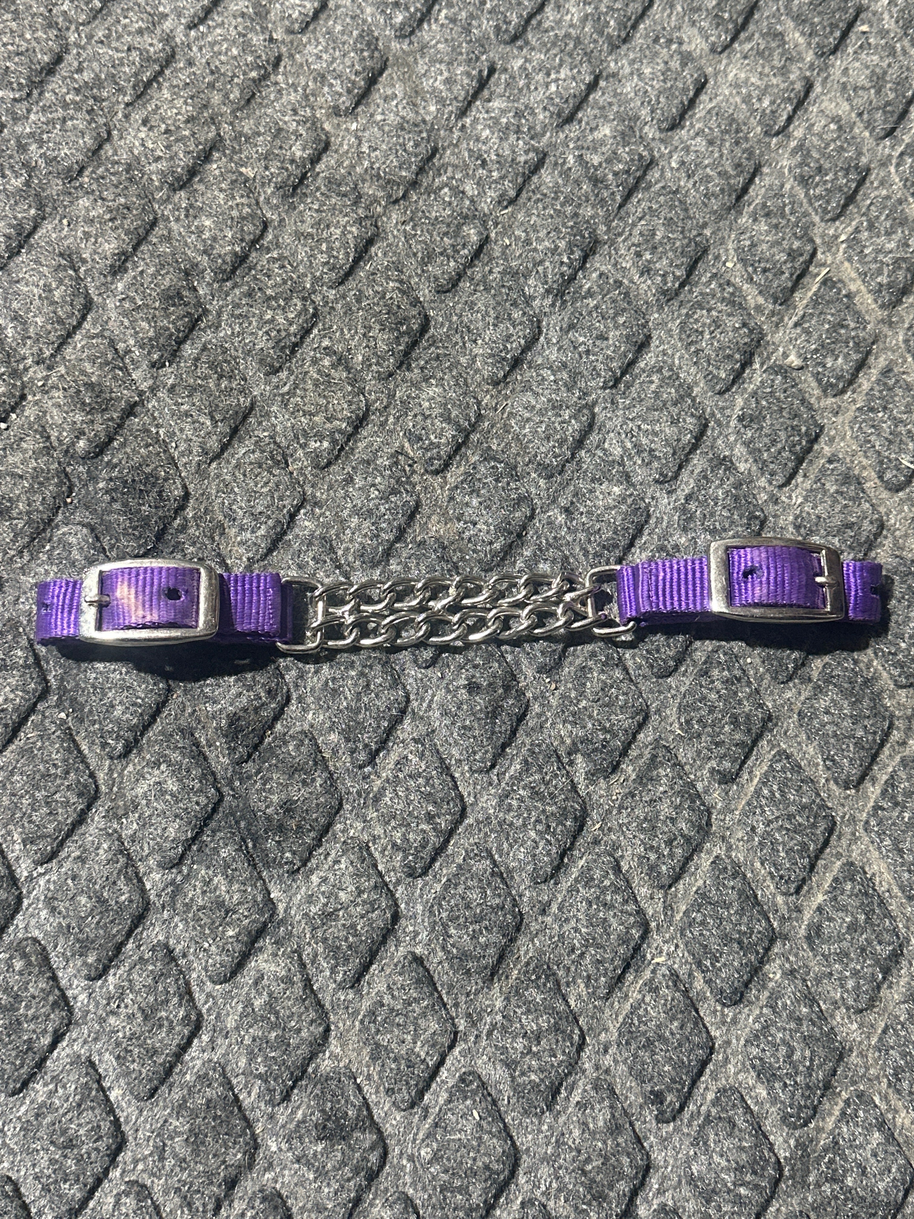 Purple nylon chain chin strap