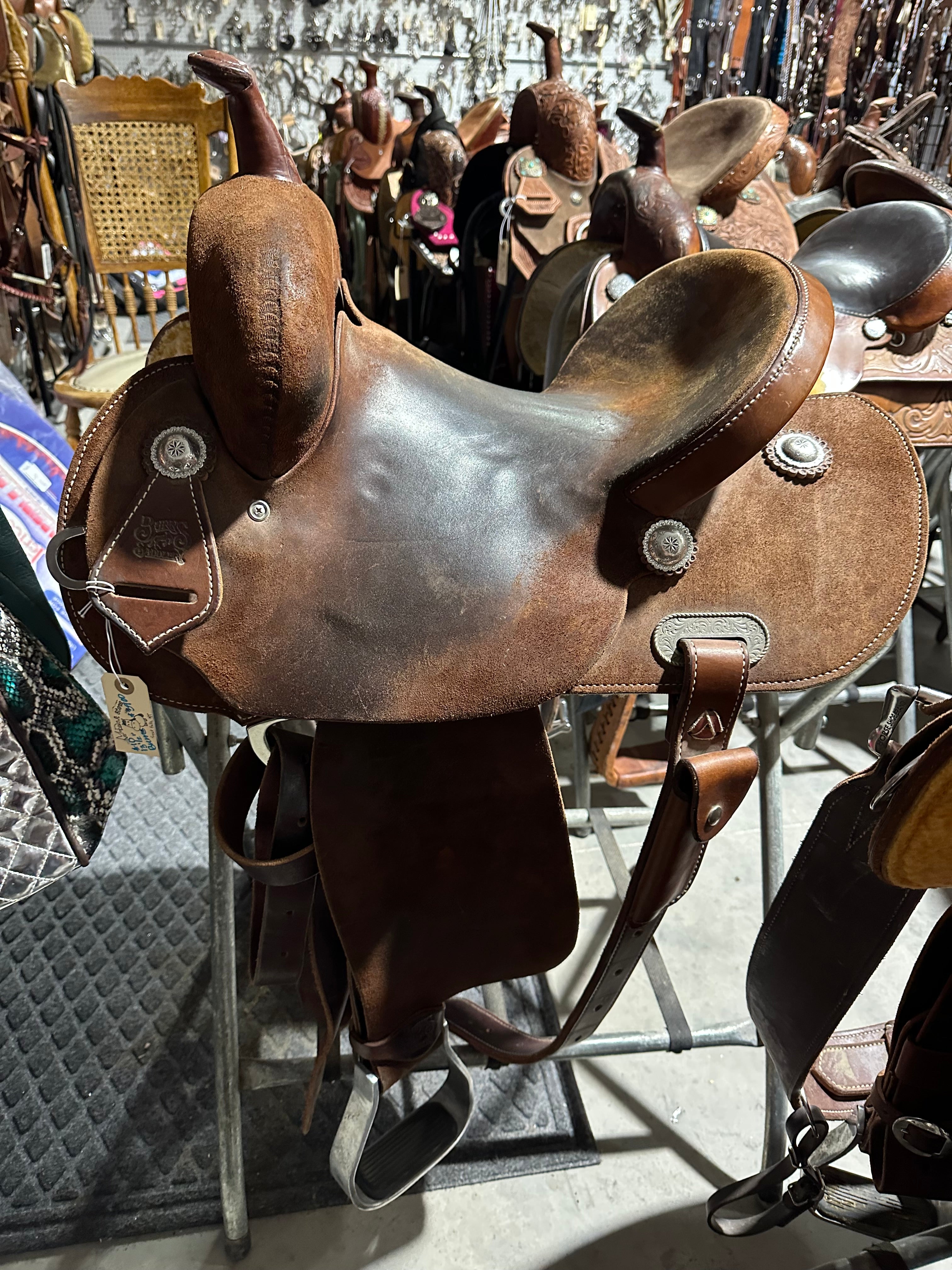 13.5” Burns barrel saddle #10 tree MD