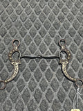 Brown steel shanks bit with silver overlay 2 pc smooth mouth with gag