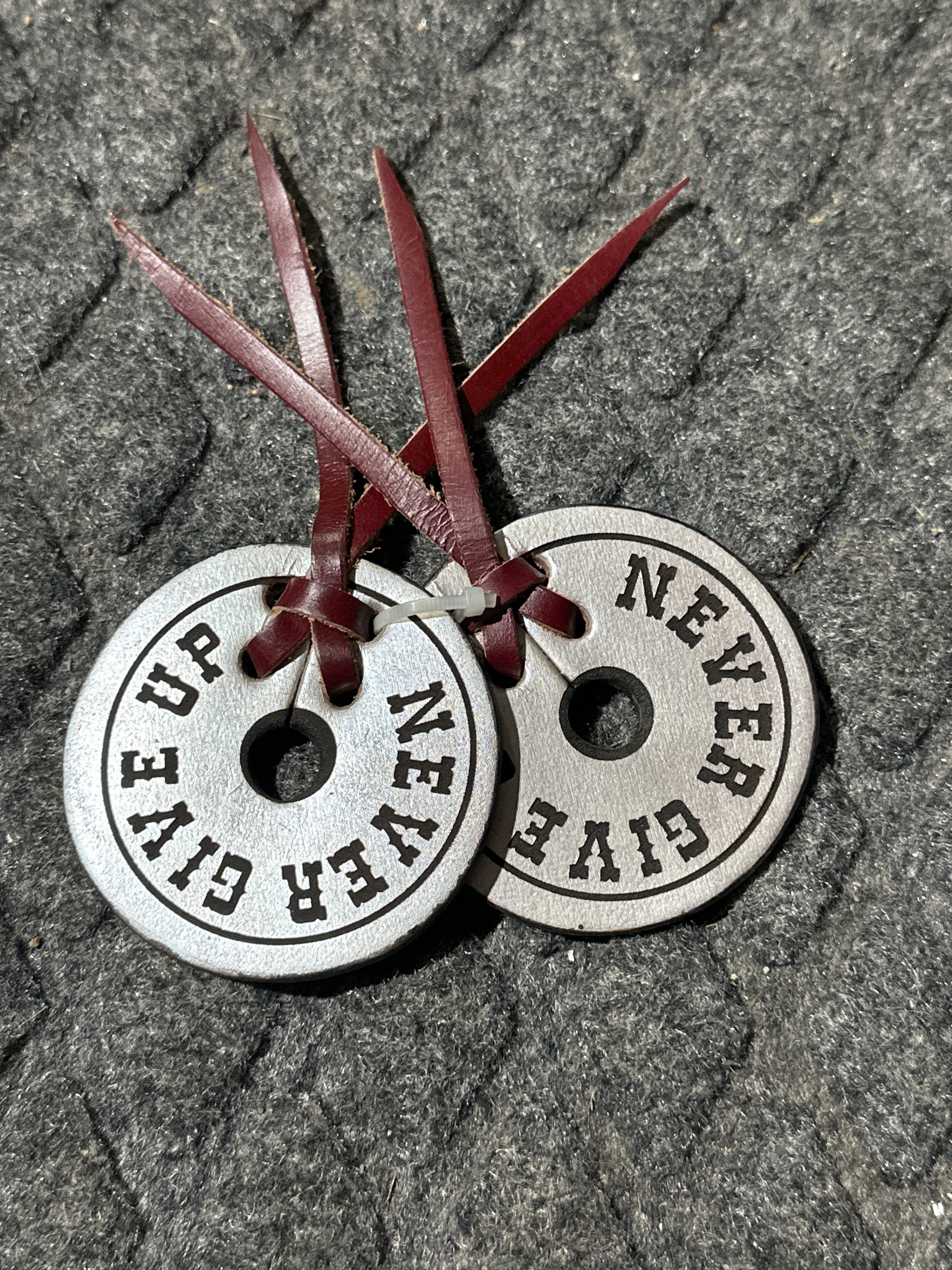Never give up silver leather bit guards