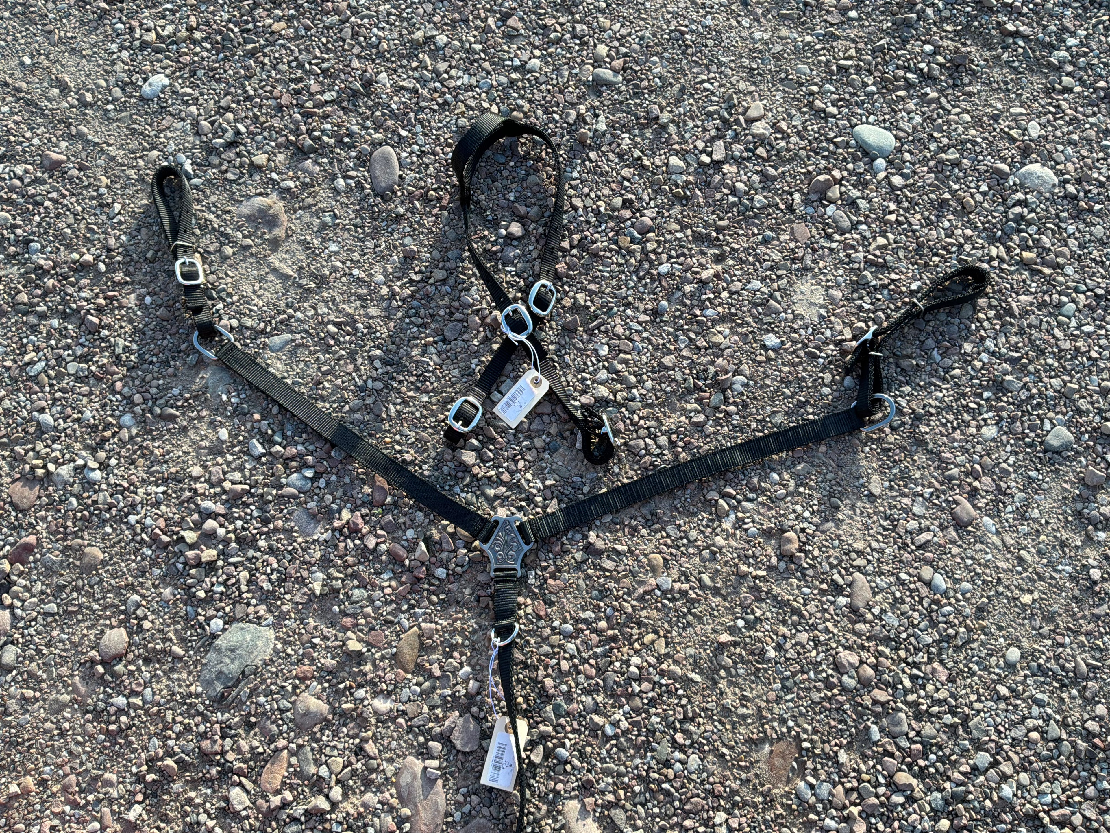 Black nylon headstall & breast collar set