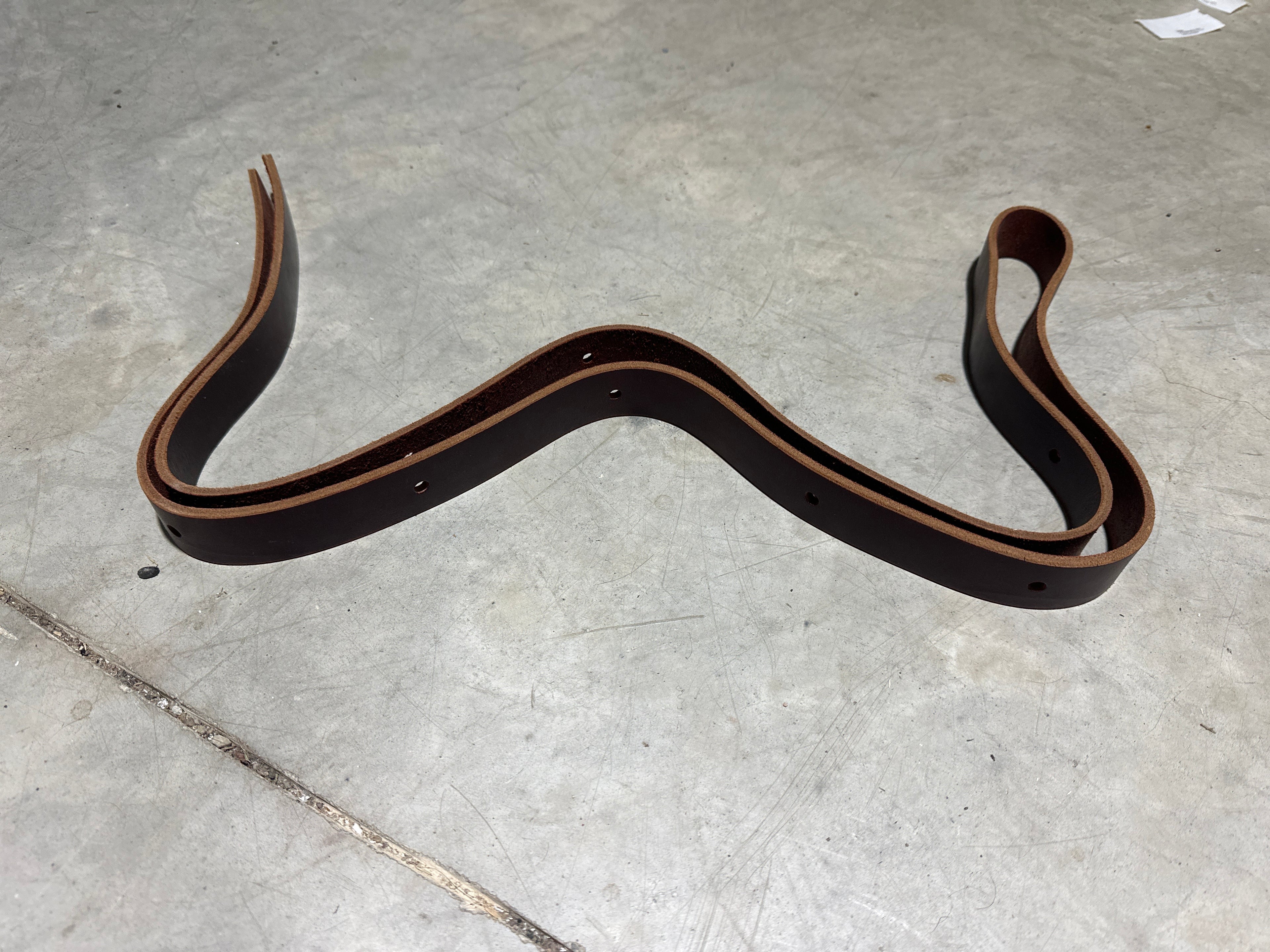 Burgundy leather off billet