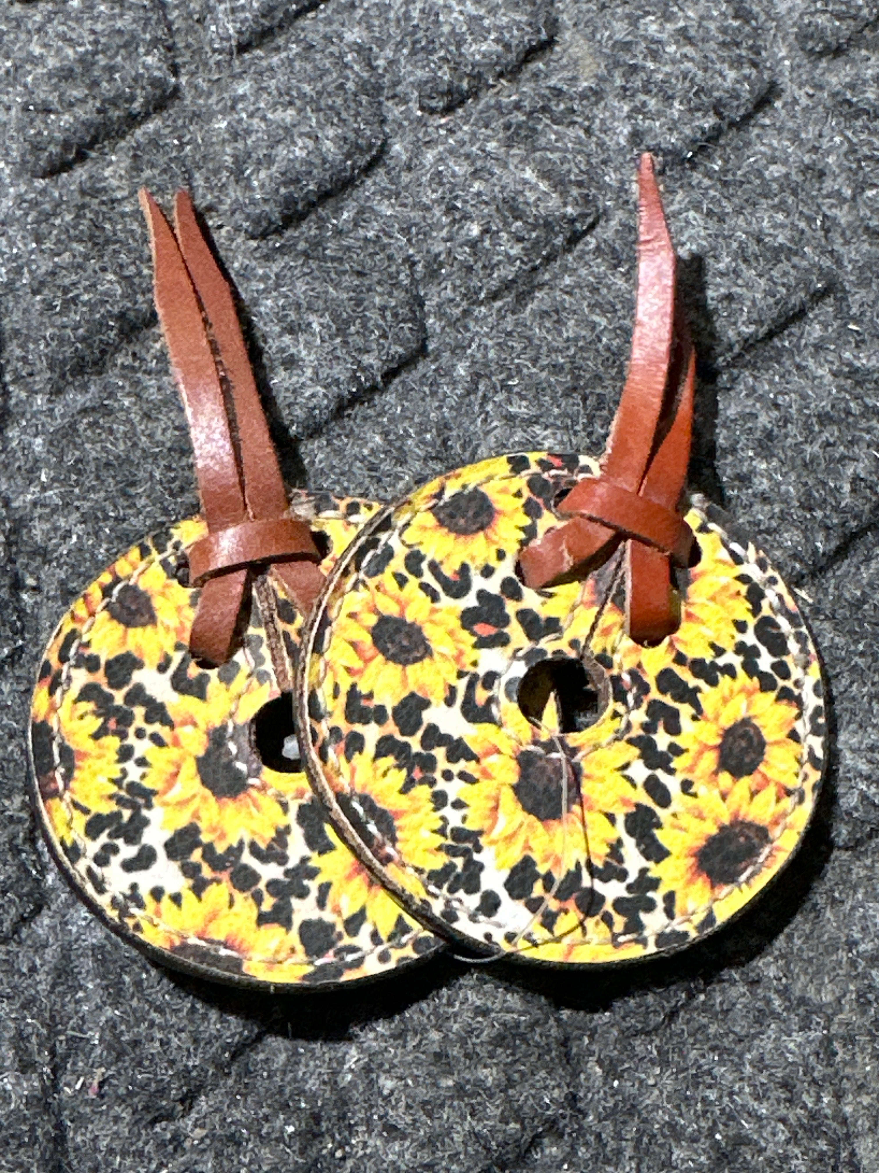 Sunflower with cheetah print leather bit guards