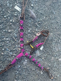 Pink string ring breast collar with matching headstall