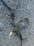 Aztec headstall with matching fringe tripping collar