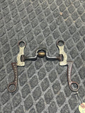 Brown steel spoon bit with roller & silver accent 7 shanks