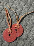 Red glitter leather bit guards