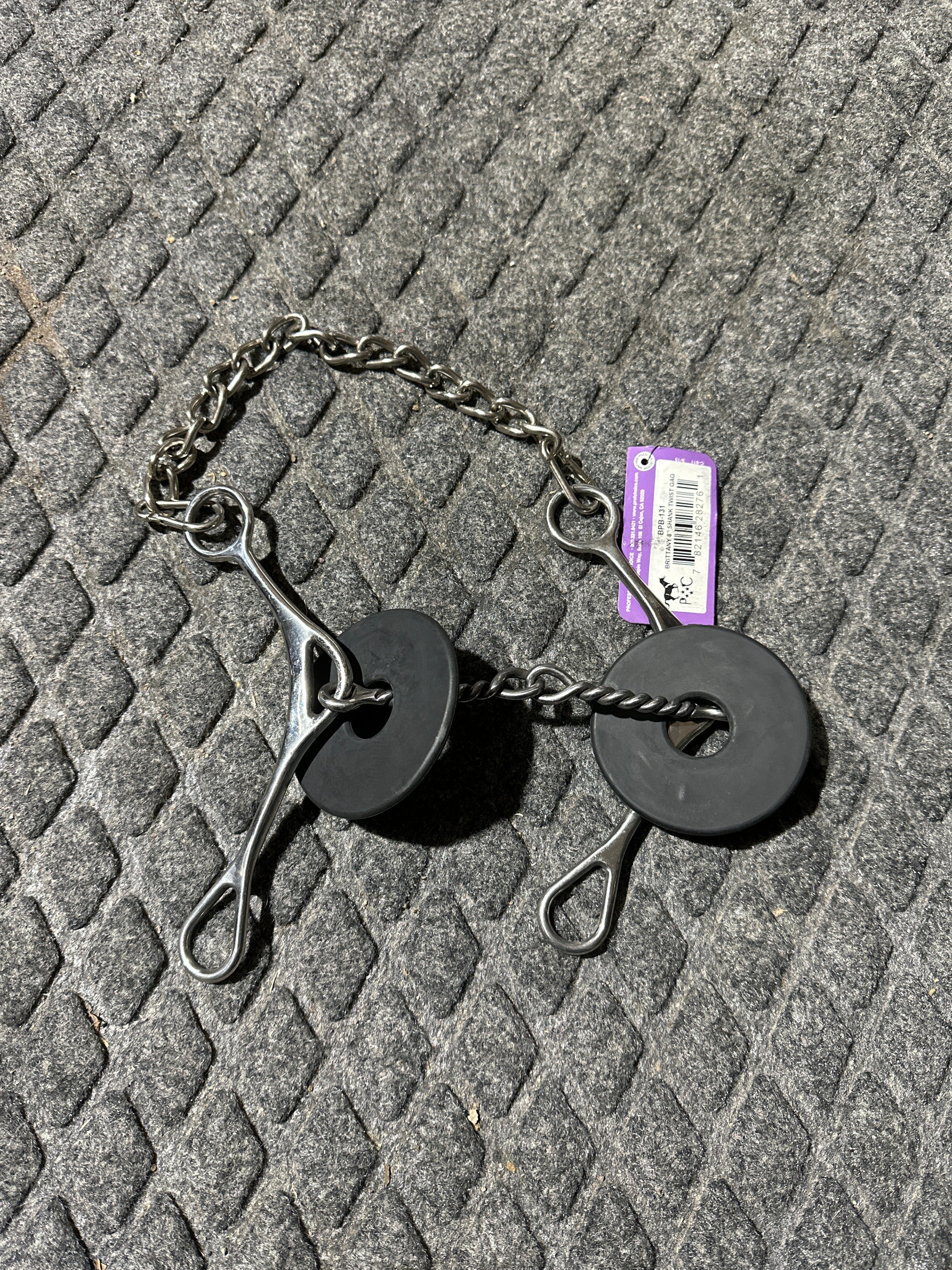 Professionals Choice Pozzi 8” shank 2 pc twisted wire gag bit
