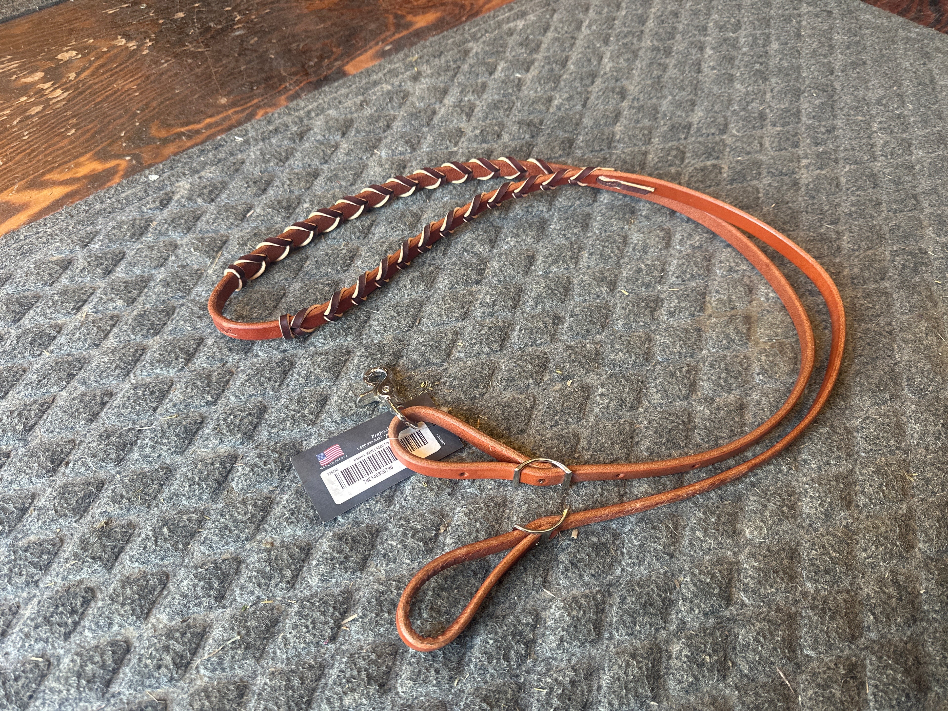 Professionals Choice barrel rein laced 5/8” harness leather ￼