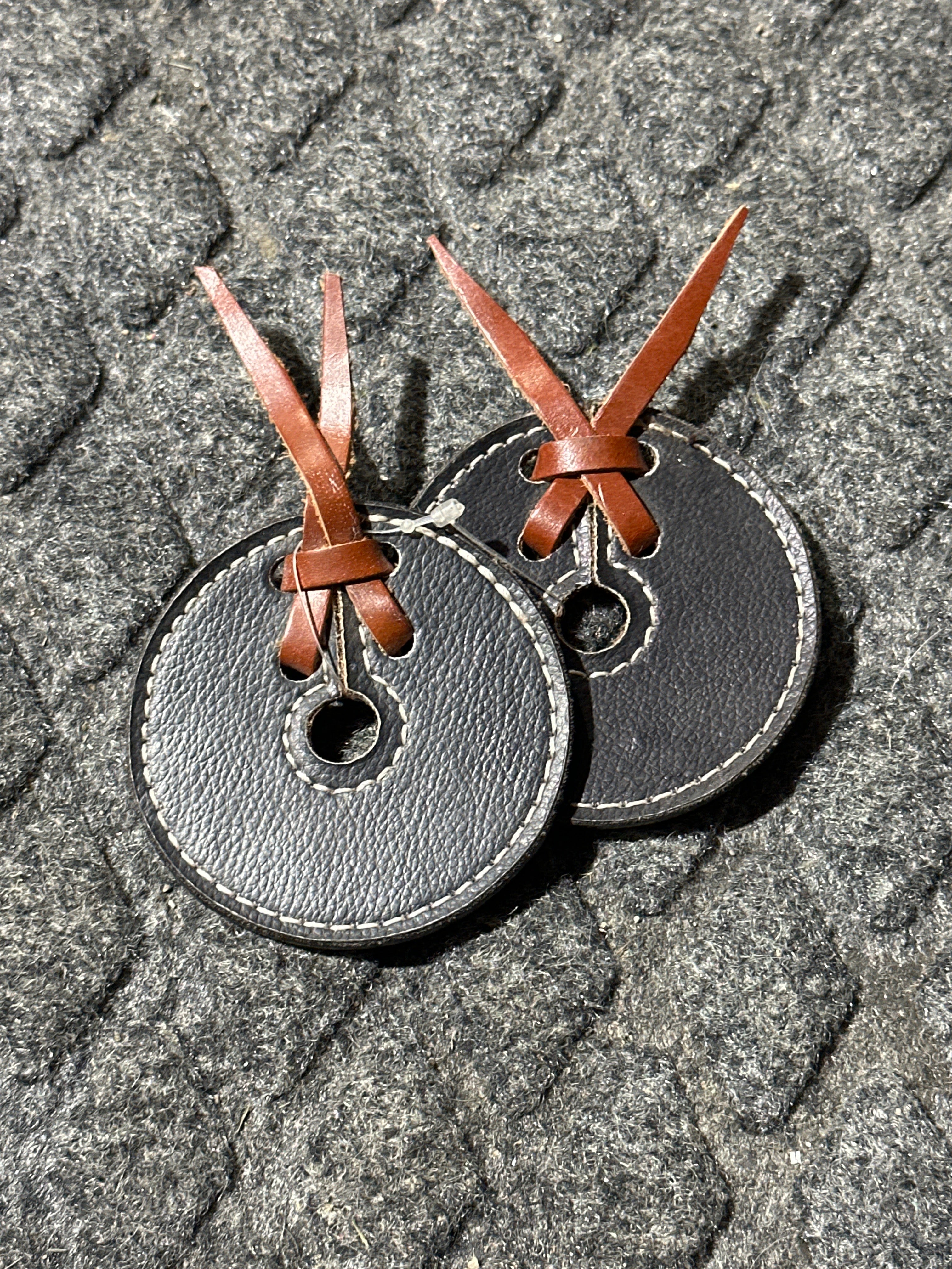 Black leather bit guards