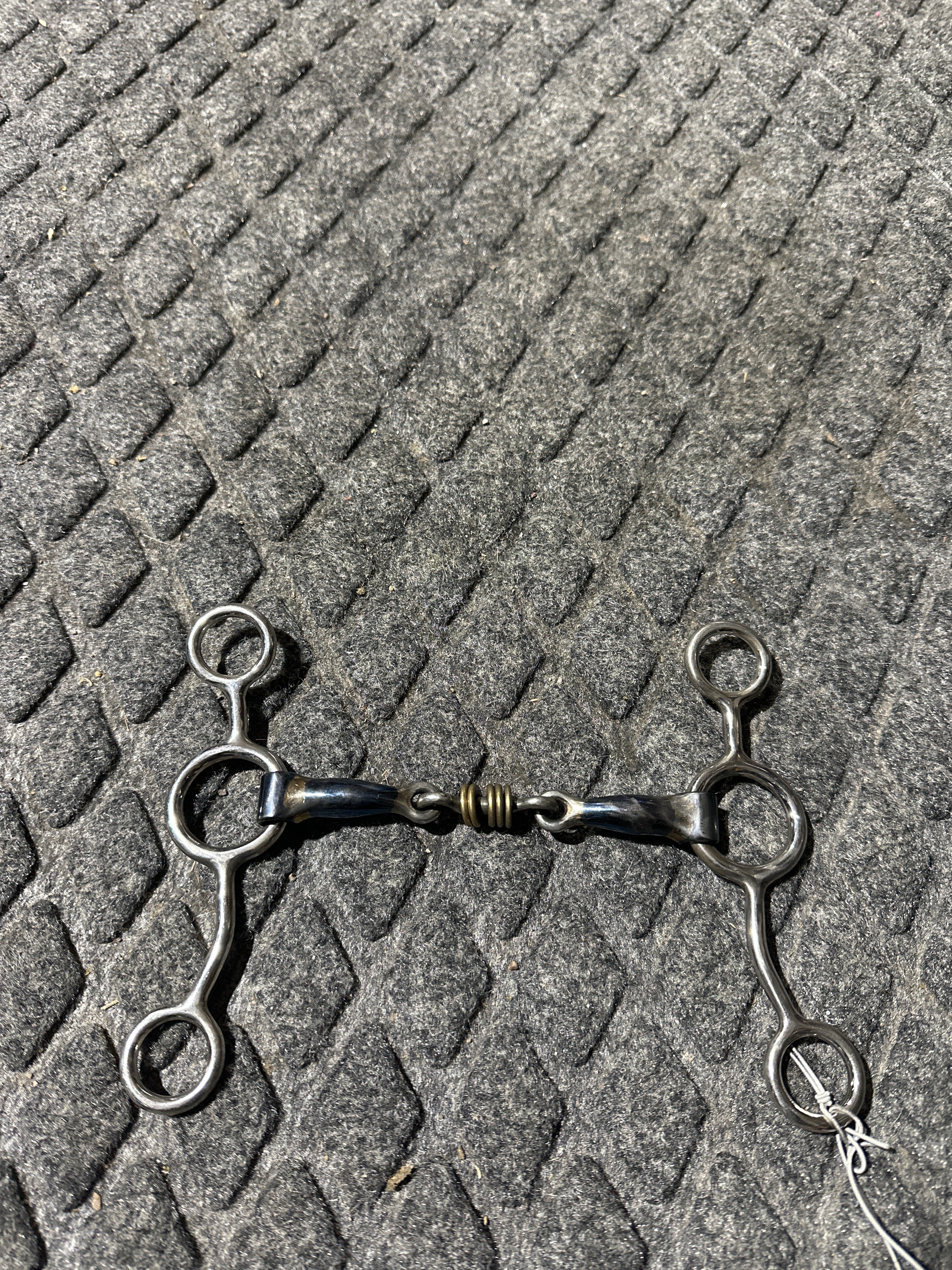 3 pc with rollers blue steel mouth jr cow horse bit