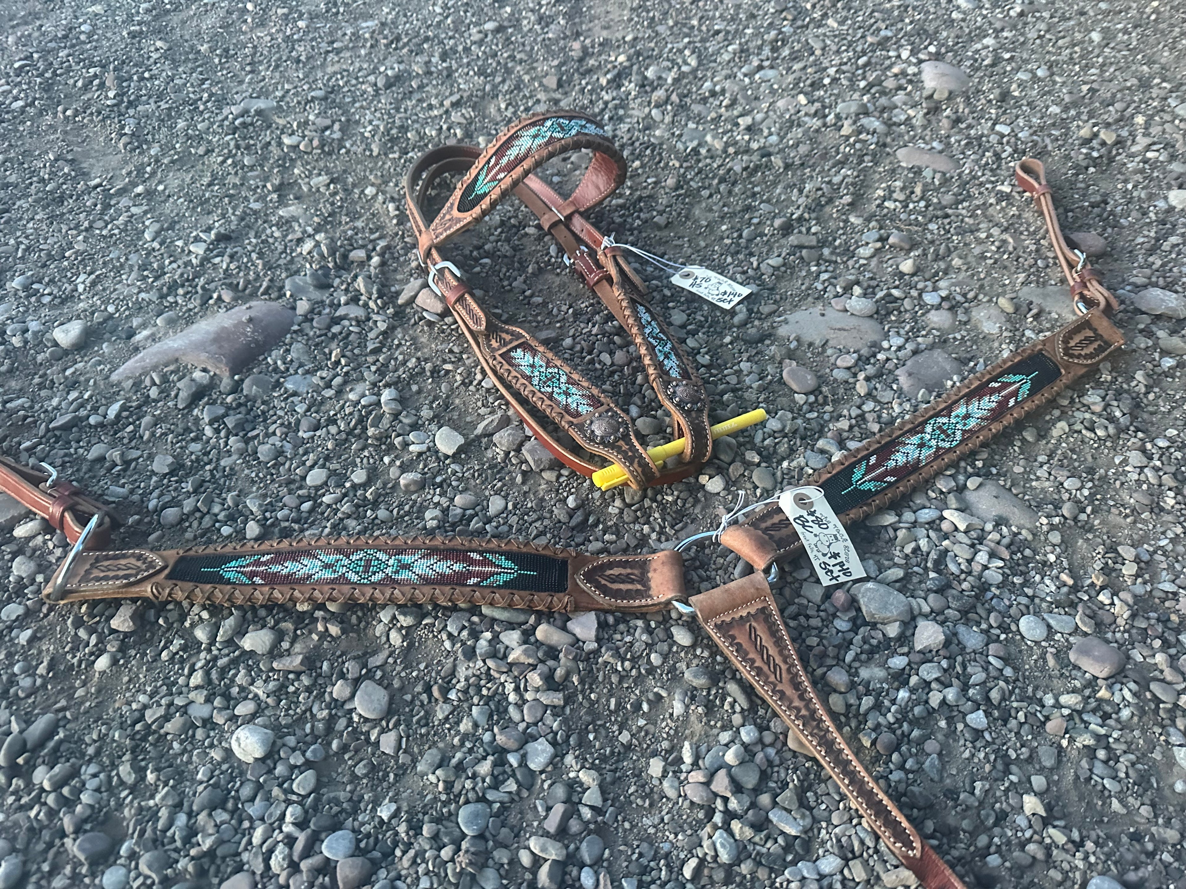 Beaded headstall & matching breast collar
