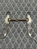 2 pc copper wrapped bit silver overlay shanks with cow head accents